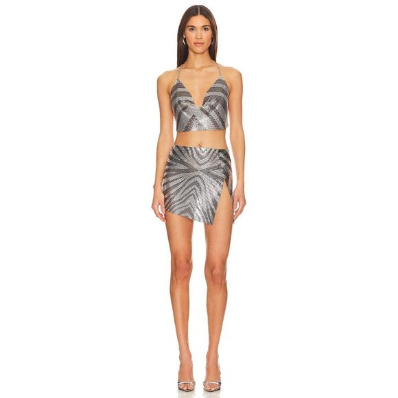 8 Other Reasons Gigi Zebra Two Piece Set in Zebra One Size New Womens Chainmail - Picture 10 of 10